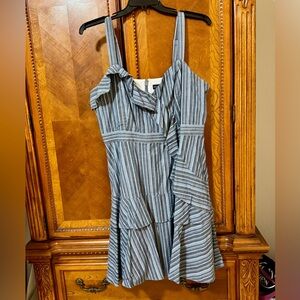 City Chic Asymmetrical Striped Blue Dress
